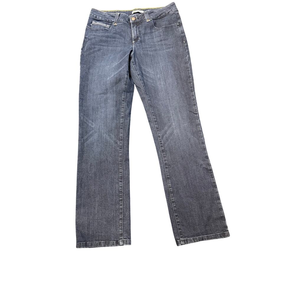 Lee Perfect Fit Women's Size 14 Medium Dark Wash Straight Leg Jeans